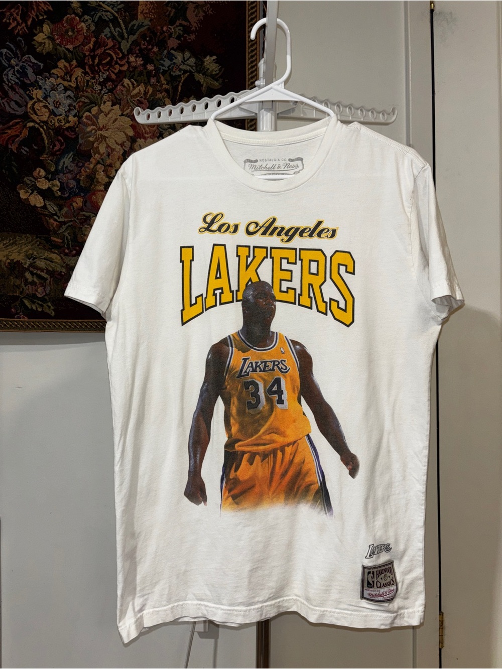 Mitchell & Ness Shaq Lakers #34 Hardwood Classics Graphic Tee L